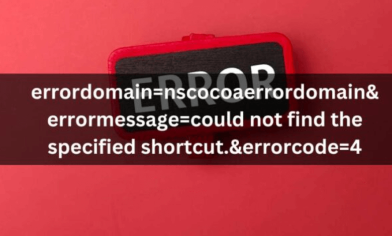 Errordomain=nscocoaerrordomain&errormessage=could not find the specified shortcut.&errorcode=4